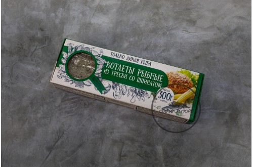 Котлеты рыбные с треской и шпинатом